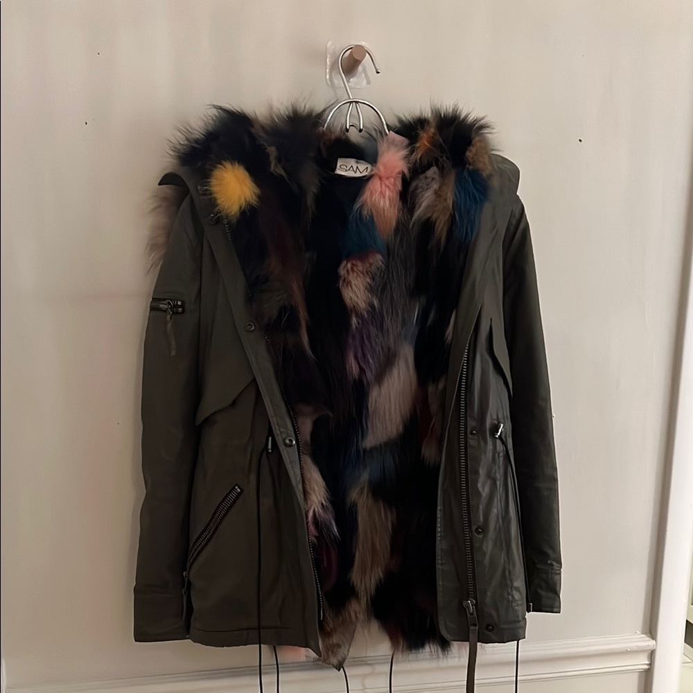SAM 2 in 1 Multicolor Fur-Lined Hooded Jacket - Picture 4 of 8
